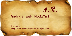 Andrásek Noémi névjegykártya